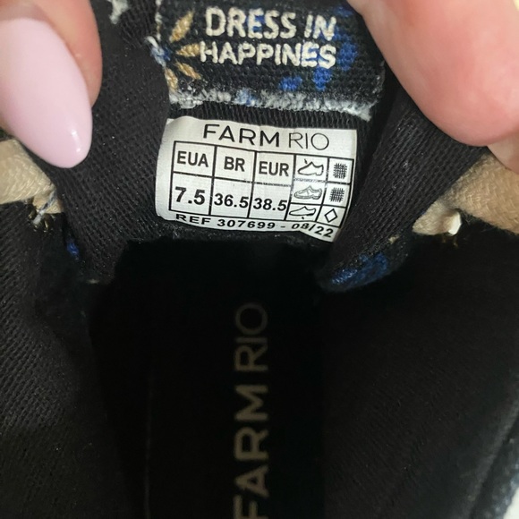 NWOT FARM RIO Mid Flat Form Sneaker Macaw Forest Black Blue - Picture 12 of 13